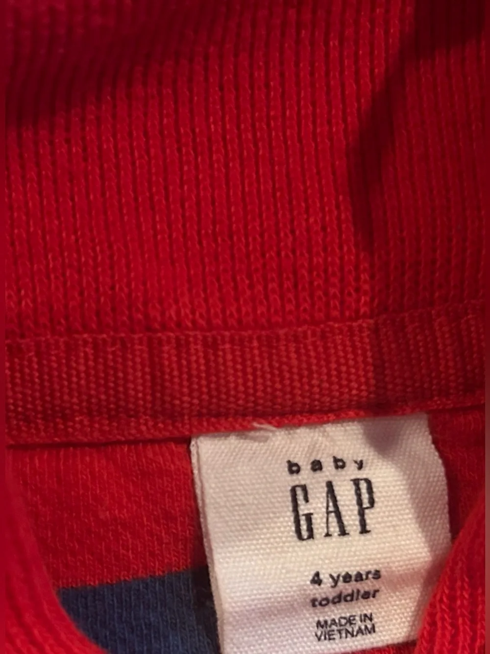 Baby Gap Toddler Boy Red & Blue Striped Shawl Collar Sweater 4T